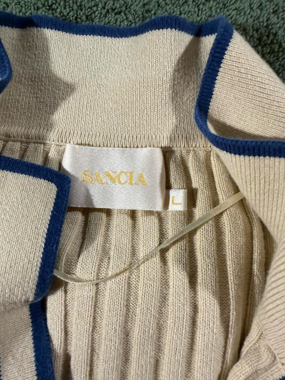 Sancia ‘the Atalie’ White Knit Top Sweater Preppy Knit Fisherman Size L - Picture 6 of 7